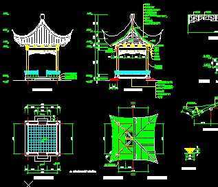 園林古建方亭施工圖免費下載 - 園林古建 - 土木工程網(wǎng)